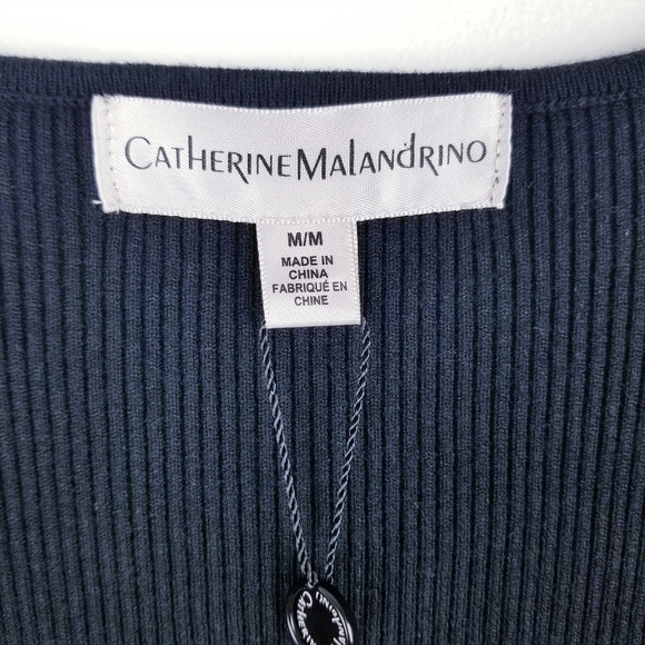 Catherine Malandrino Black Ribbed Scoopneck Top NWT size Medium - Picture 4 of 10